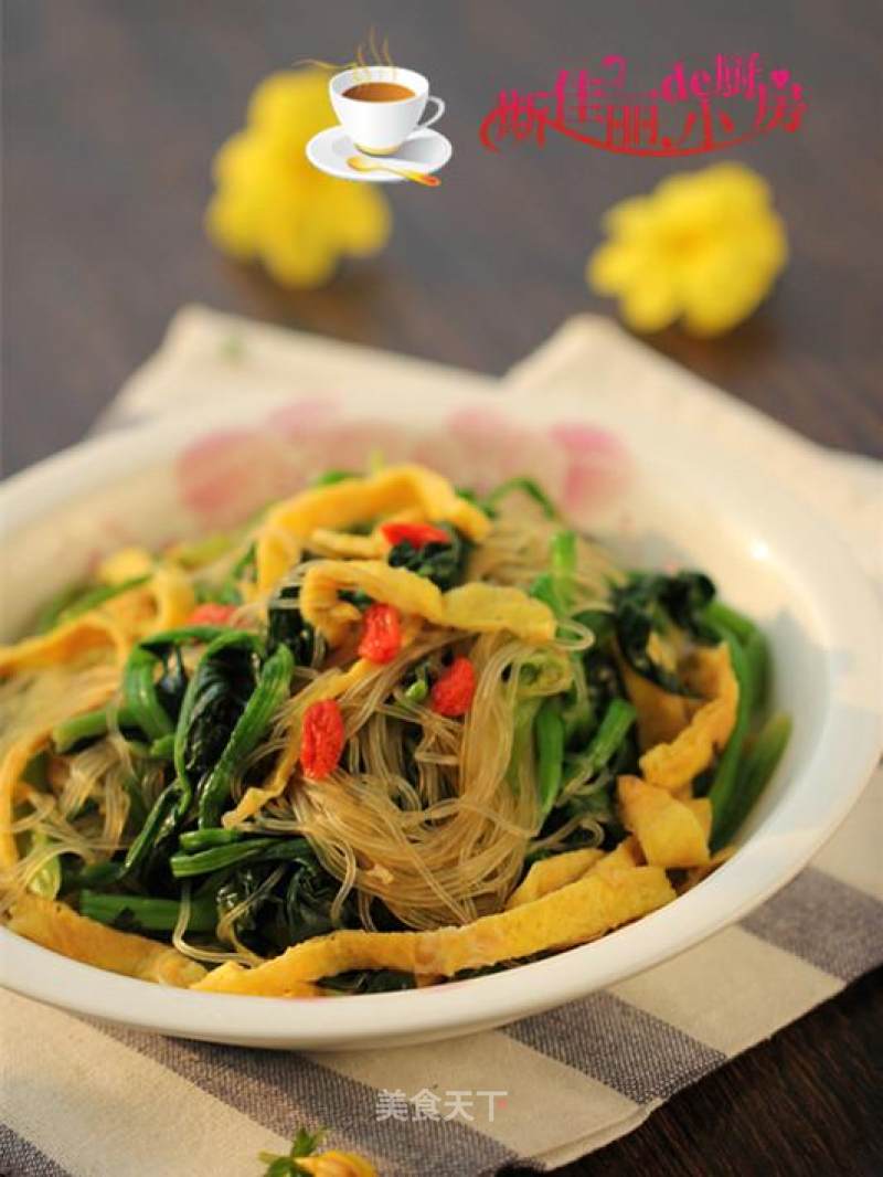 Spinach and Egg Mixed Vermicelli recipe