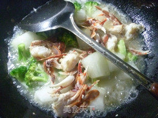 Broccoli, Crab, Winter Melon Soup recipe