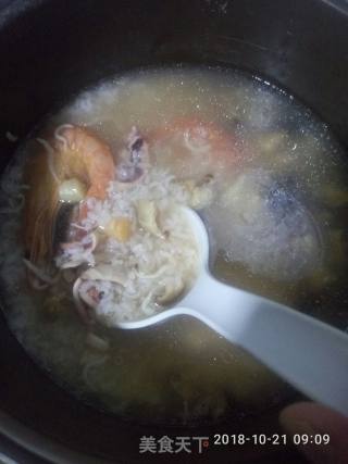 Seafood Porridge (mushroom Squid, Shrimp, Scallop, Whitebait) recipe