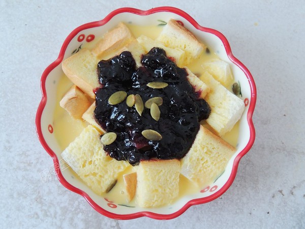 Bread Pudding with Blueberry Sauce recipe