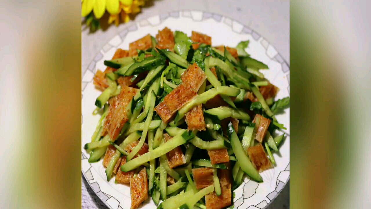 Spicy Strips Mixed with Cucumber recipe