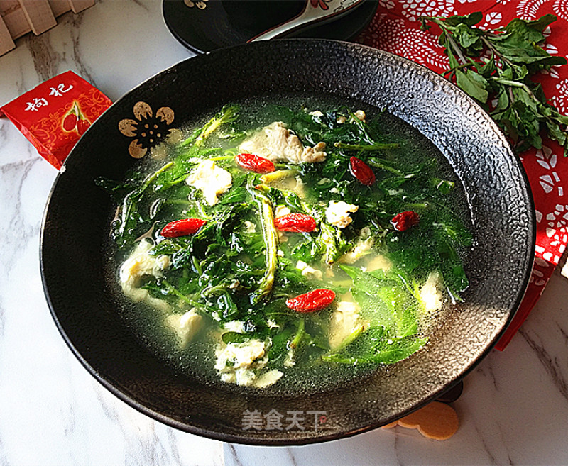 #春食野菜香# Chinese Wolfberry Head Egg Soup recipe