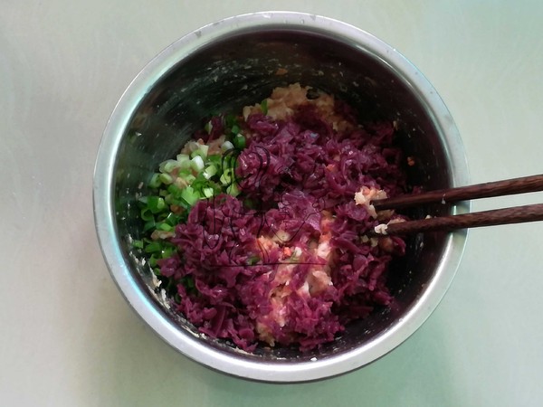 Red Cabbage and Fresh Pork Pot Stickers recipe