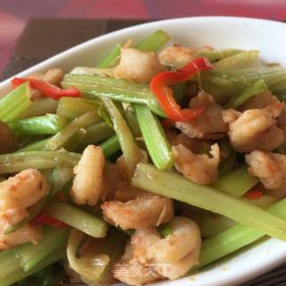 Fried Shrimp with Celery recipe