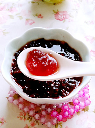 Peach Jelly, Purple Rice and Tremella Congee