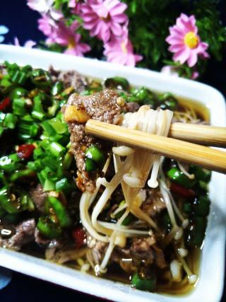 Beef with Enoki Mushroom recipe