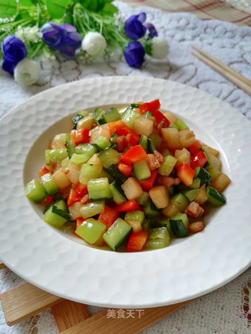 Stir-fried Pork Belly Four Diced recipe