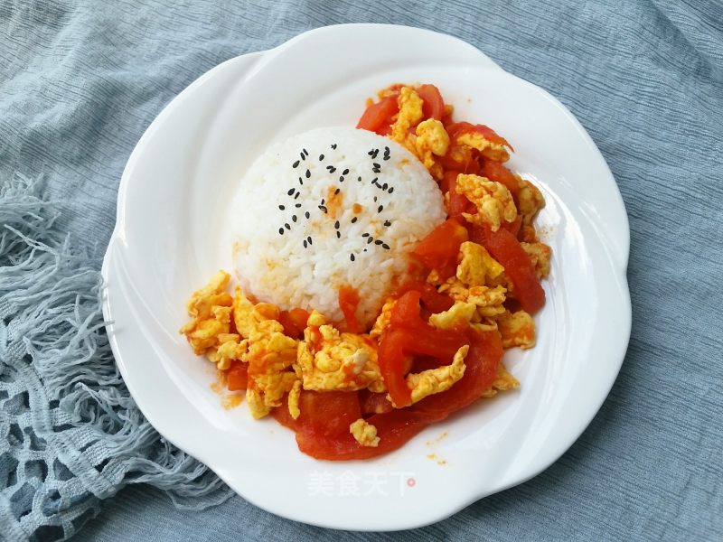 Rice with Tomato Scrambled Eggs recipe