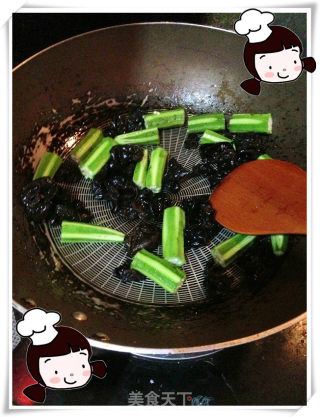 Xiancaoge Private Kitchen (vegetable Greenhouse)-a Touch of Green in Autumn (fried Okra with Fungus) recipe