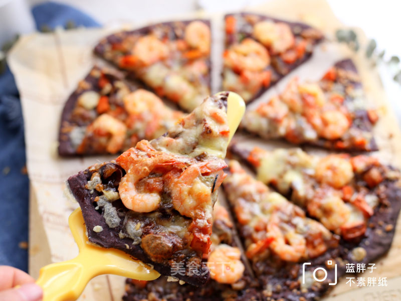 Black Rice Shrimp Thin Bottom Pizza recipe