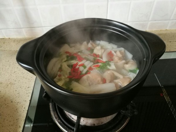 Corn and Wonton Cabbage Soup recipe