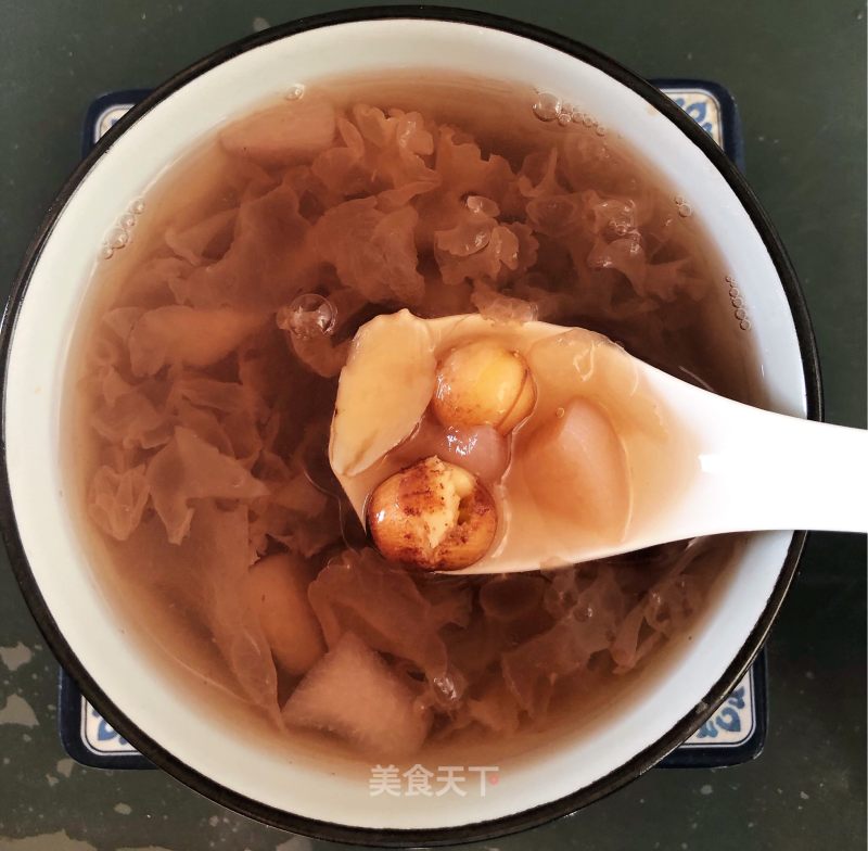 White Fungus and Snow Pear Lotus Rice Soup recipe