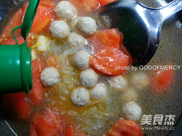 Tomato Chicken Breast Meatball Soup recipe