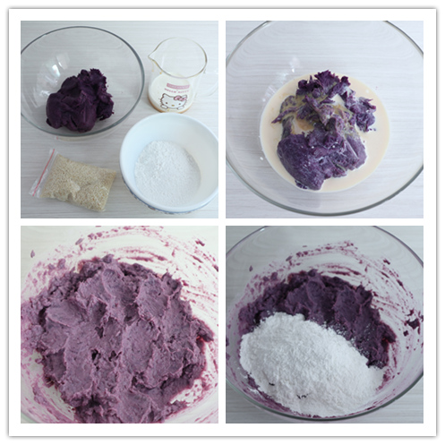 Oil-free Purple Potato Cake recipe