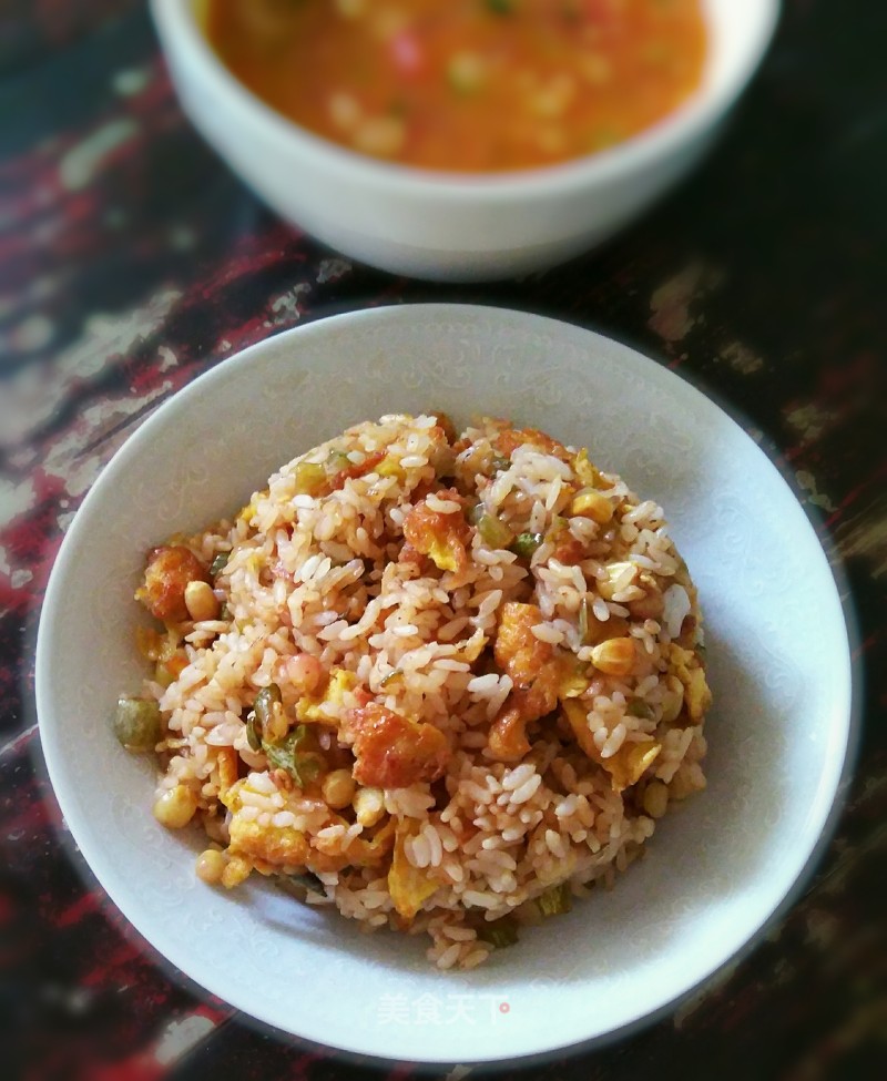 Fried Rice with Corn Kernels and Kimchi Egg recipe