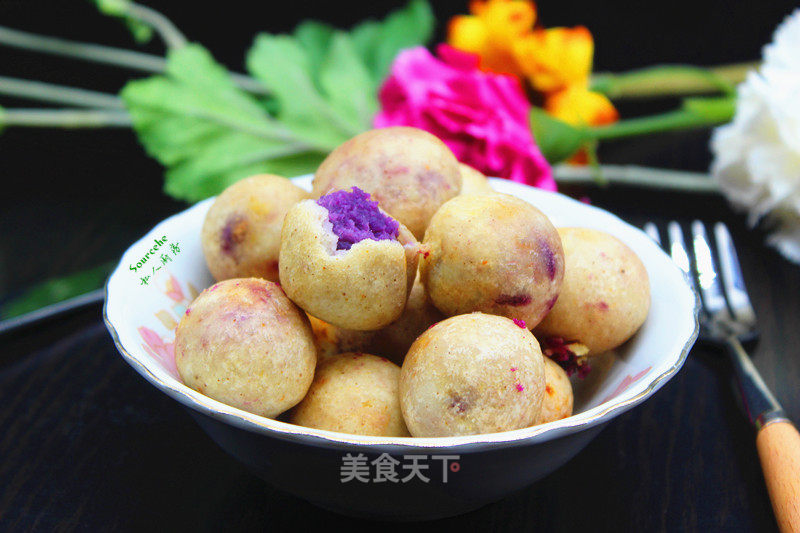 Purple Sweet Potato Taro Balls