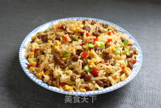 Black Pepper Beef Egg Fried Rice recipe