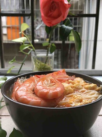 Kuaishou Colorful Fairy Golden Tomato and Shrimp Noodles recipe