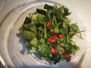 Cucumber and Coriander Mixed with Vermicelli recipe