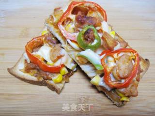 [diy New Orleans Bbq Pizza] Produced by Xiaowenzi~~[chicken Toast Pizza] recipe