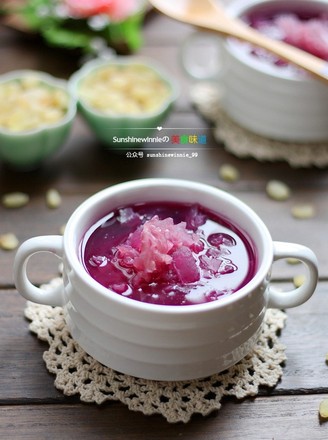 Saponin Rice, Purple Sweet Potato and Tremella Soup recipe