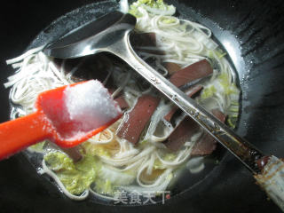 Cabbage Duck Blood Noodle Soup recipe