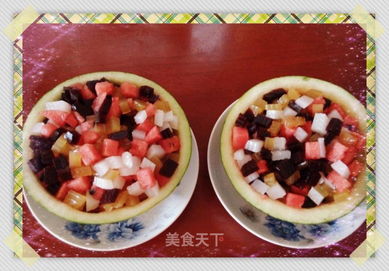 Colorful Agar Watermelon Cups (afternoon Dessert for Eight People)