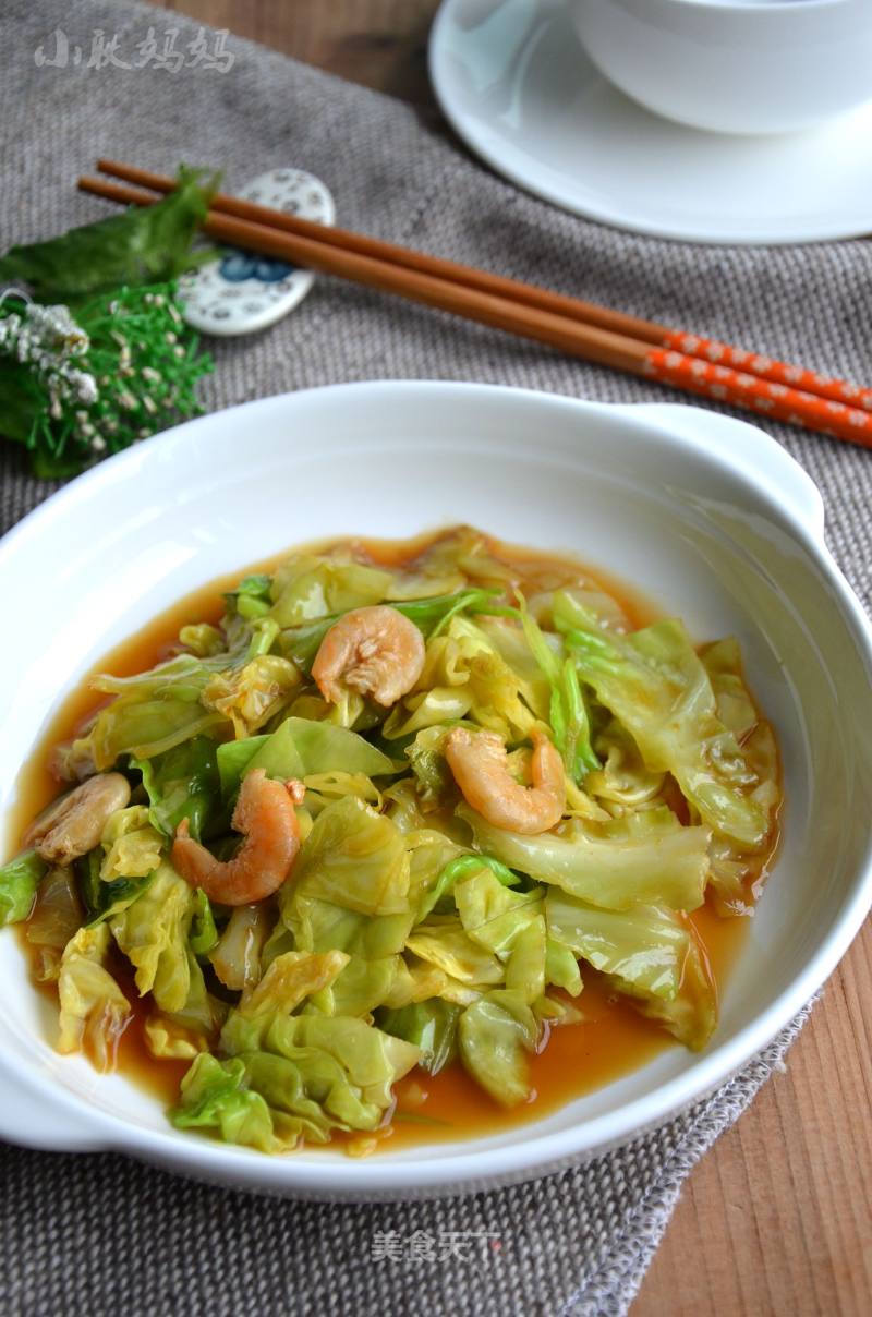 Stir-fried Shrimp with Cabbage in Oyster Sauce recipe