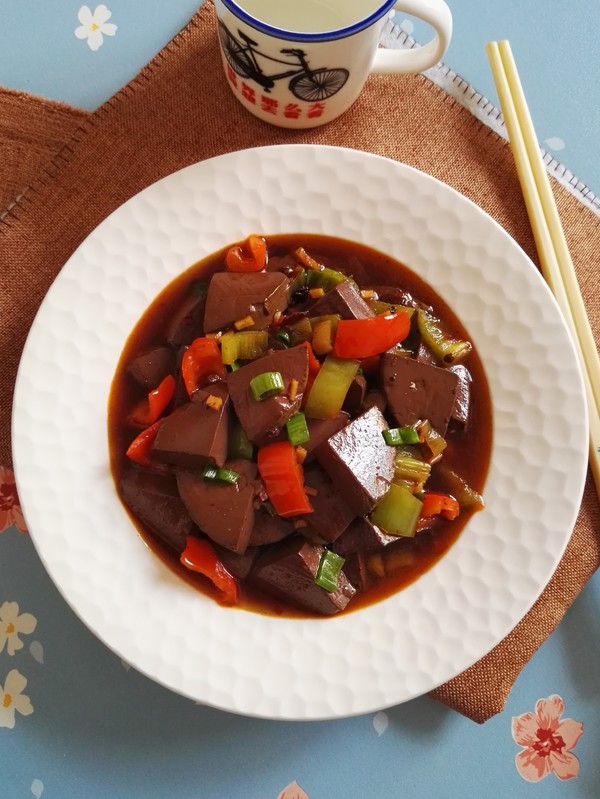 Roasted Duck Blood in Sauce recipe