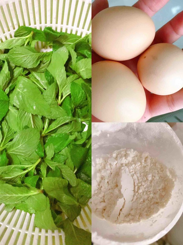 Mint Leaf Egg Waffles recipe