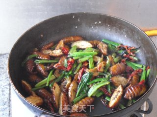 Dry Stir-fried Silkworm Pupa recipe