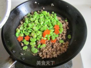 Stir-fried Broad Bean Rice with Minced Meat recipe