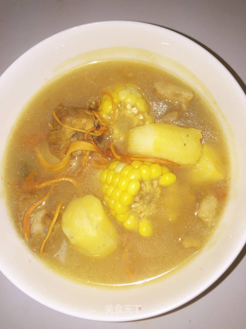 Cordyceps and Yam Pork Ribs Soup recipe