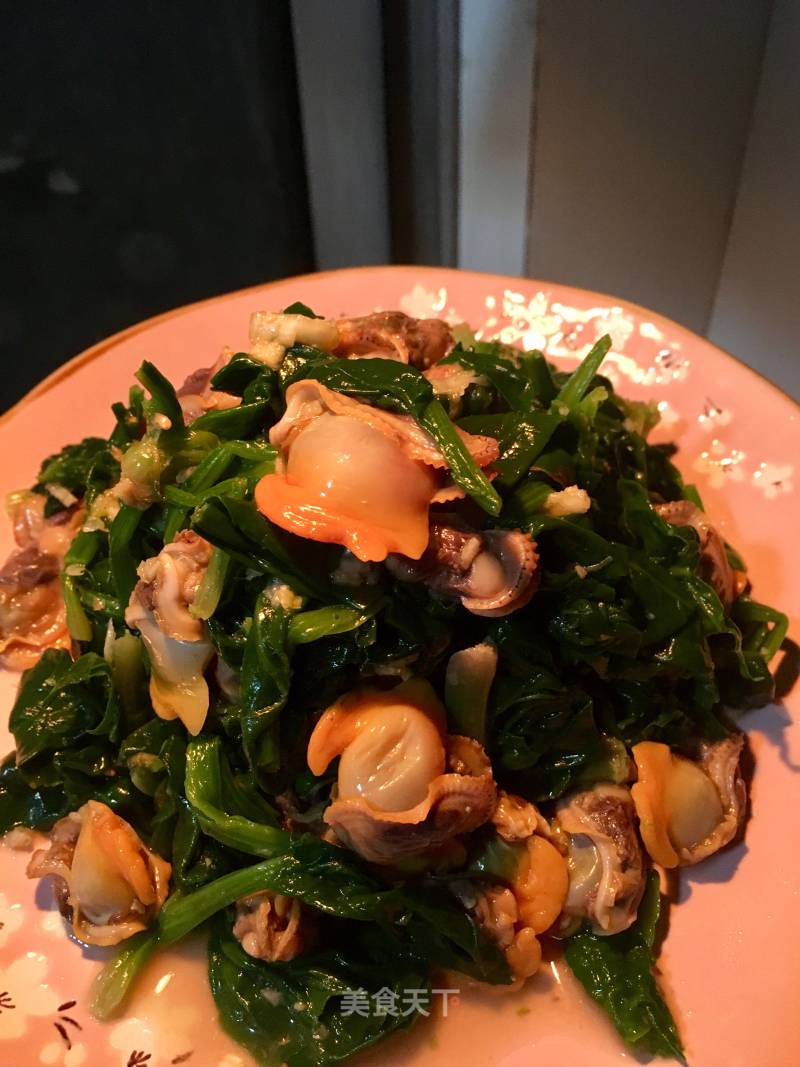 Cockles Mixed with Spinach recipe