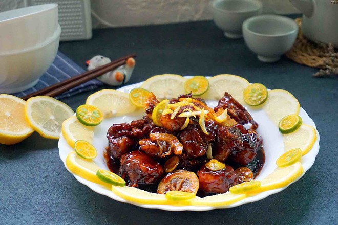 Braised Pork Ribs with Lime and Orange recipe