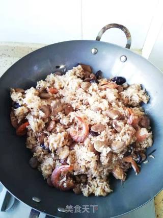 Shiitake Shrimp Dried Bean Rice recipe