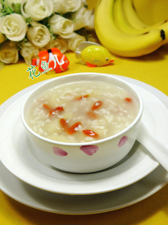 Chinese Wolfberry Wine Stuffed Banana Soup