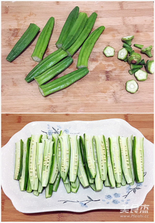 Steamed Okra with Spicy Tempeh recipe