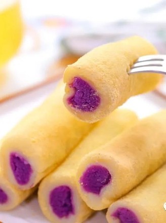 Glutinous Rice and Purple Potato Rolls Baby Food Supplement Recipe recipe