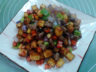 Fried Beef with Crispy Toast recipe