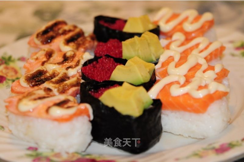 Japanese Style Fire-grilled Salmon Sushi recipe