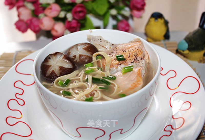 Shiitake, Salmon Bone and Tofu Soup recipe