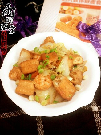 Choy Sum Stir-fried Fritters recipe