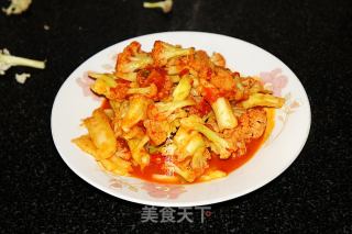 Stir-fried Cauliflower with Tomato recipe