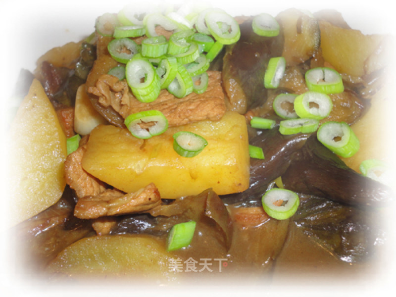 Pork, Eggplant and Potato Stew Vermicelli