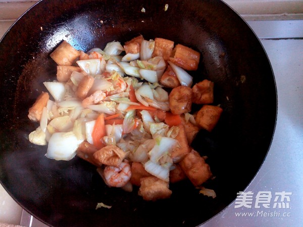 Choy Sum Stir-fried Fritters recipe