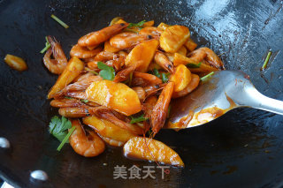 Sweet and Spicy Apple Shrimp recipe