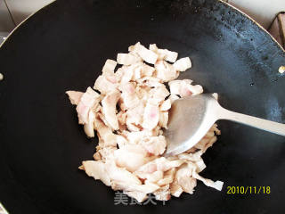 Carrot and Garlic Sprouts Twice Cooked Pork recipe