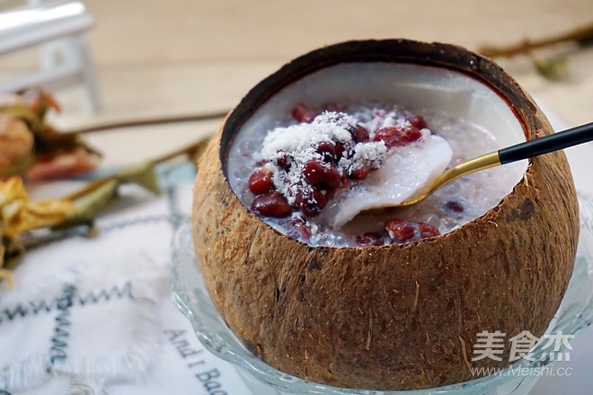 Coconut Milk Jelly with Red Beans and Sago recipe