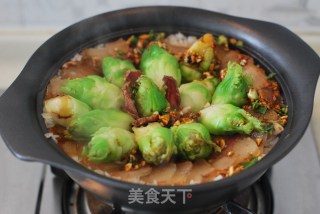 【claypot Rice with Bacon and Vegetables】 recipe